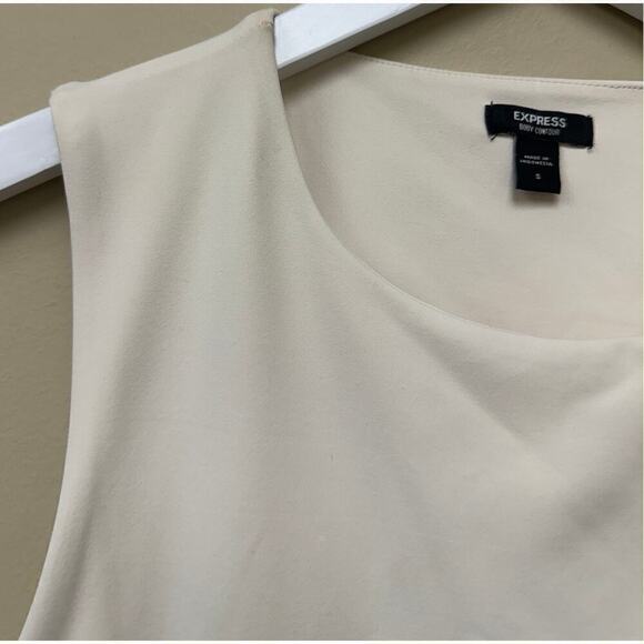 Express Body Contour White Sleeveless Open Back Cutout Thong Bodysuit Size S - Picture 5 of 11